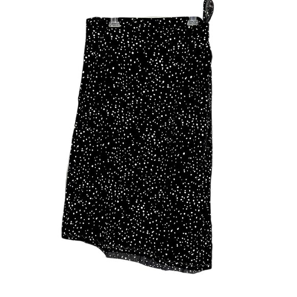 EILEEN FISHER Organic Cotton Polka Dot Faux-Wrap Skirt Black Women's XXS New - Picture 3 of 6
